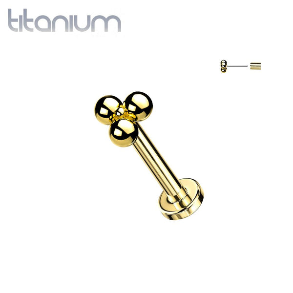 Implant Grade Titanium Threadless Push In Tragus/Cartilage Trillium Labret Stud Implant Grade Titanium Threadless Push In Tragus/Cartilage Trillium Labret Stud