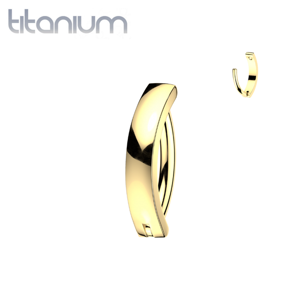 Implant Grade Titanium Gold PVD Clicker Minimal Hoop Belly Ring