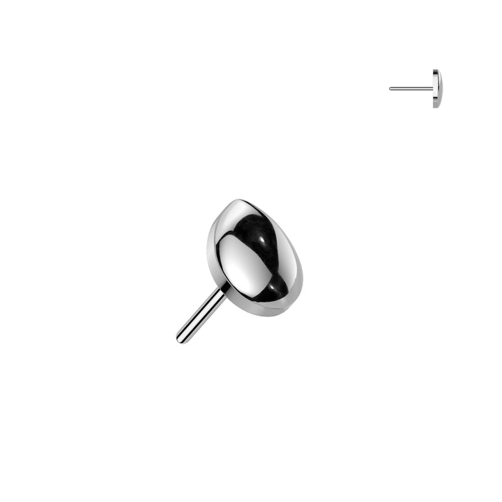 Implant Grade Titanium Minimal Teardrop Push In Threadless Labret With Flat Back - Pierced Universe