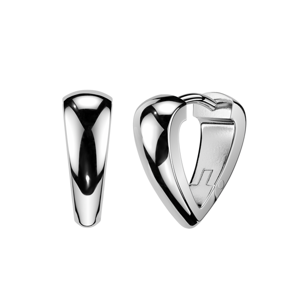 Pair of 316L Surgical Steel Chevron Minimal V Shape Hinged Hoop Earrings - Pierced Universe