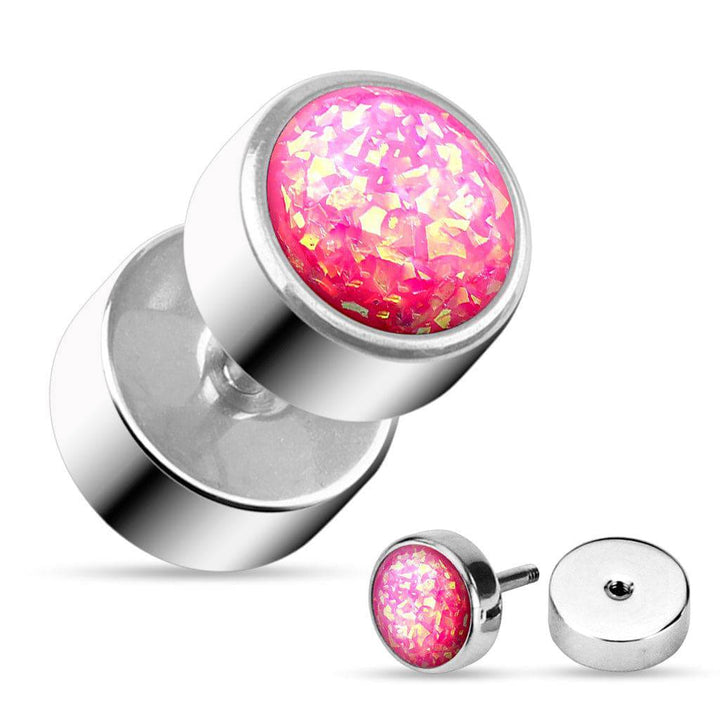 316L Surgical Steel Fake Ear Plug Glitter - Pierced Universe