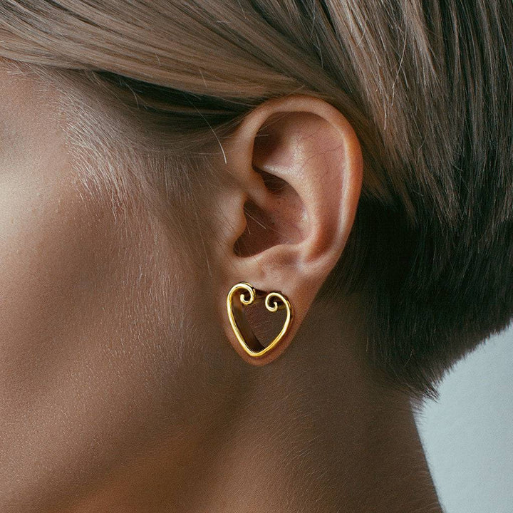 316L Surgical Steel Heart Shaped Double Flared Tunnels - Pierced Universe