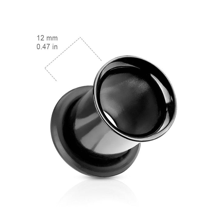 316L Surgical Steel High Polished Black PVD Single Flared Ear Gauges Tunnels - Pierced Universe