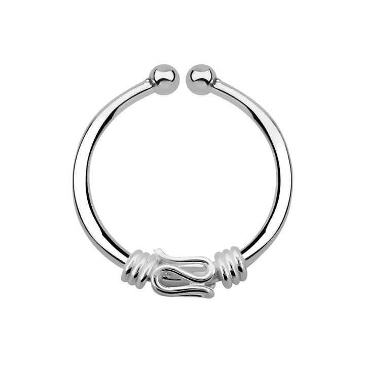 Fake Faux Clip On Tribal 925 Sterling Silver Nose Hoop Ring - Pierced Universe