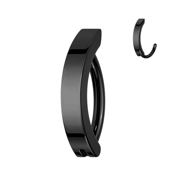 316L Surgical Steel Black PVD Clicker Hoop Belly Ring 316L Surgical Steel Black PVD Clicker Hoop Belly Ring