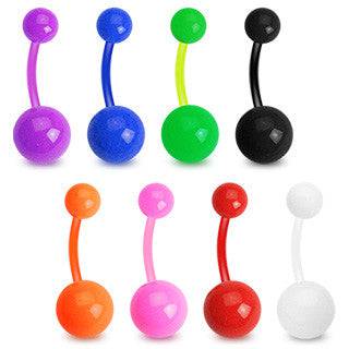 Bio Flex Flexible Solid Acrylic Classic Double Ball Belly Button Navel Ring - Pierced Universe