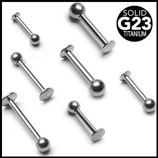 Implant Grade Solid Titanium Multi Use Flat Back Ball End Labret Monroe - Pierced Universe