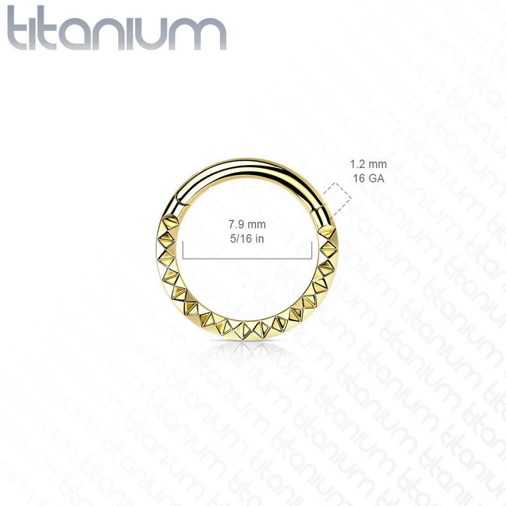 Implant Grade Titanium Ridged Design Hinged Hoop Septum Clicker Ring - Pierced Universe