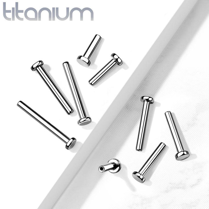 Implant Grade Titanium Threadless Push In Labret Flat Back Vitrail Medium CZ Stud - Pierced Universe
