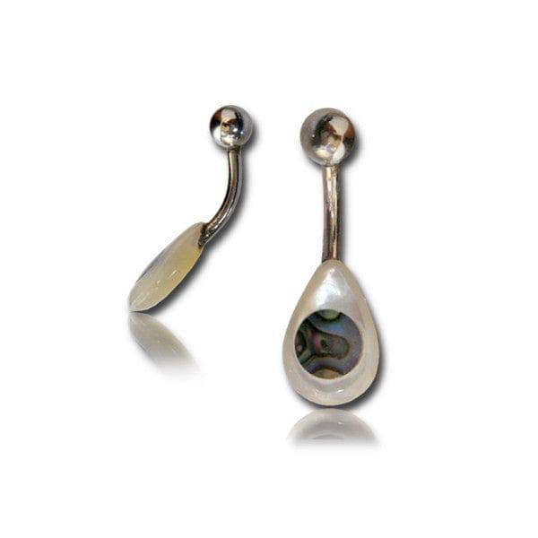 Organic Abalone Shell Surgical Steel Belly Ring - Pierced Universe