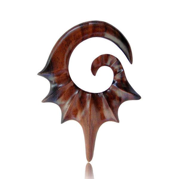 Organic Tribal Narra Wood Sprial Expander - Pierced Universe