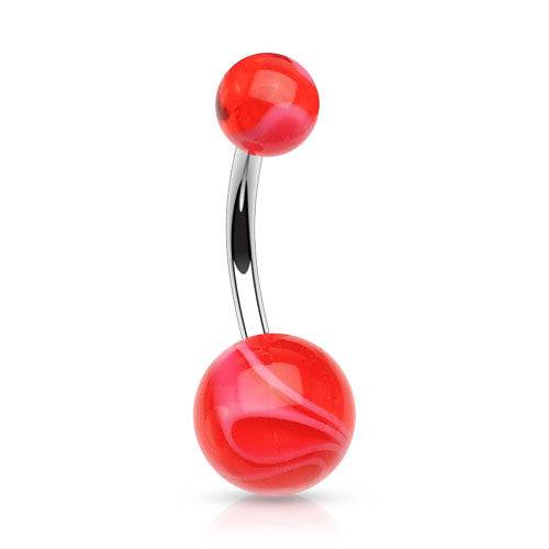Surgical Steel Marble Swirl Flexible Belly Button Navel Ring - Pierced Universe