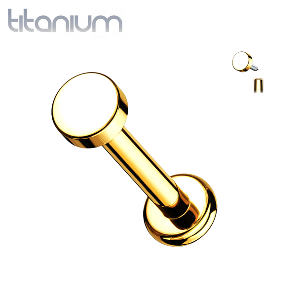 Internally Threaded Small Circle Gold PVD Implant Grade Titanium Labret - Pierced Universe